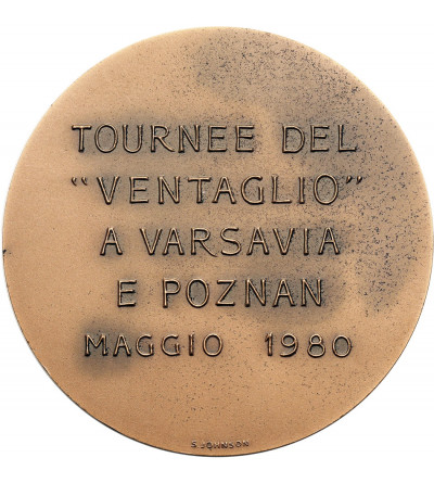 Medal upamiętniający tournee włoskiego teatru ,,Ventaglio" w Warszawie i Poznaniu