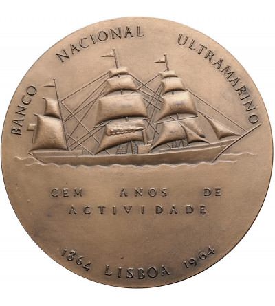 Portugal, Lisbon. An impressive 1964 medal commemorating the centenary of the National Bank of Ultramarino