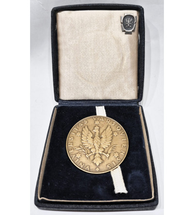 Poland, PRL (1952-1989). Medal 1958 + pin, 150th anniversary of the Faculty of Law at the University of Warsaw - RARE