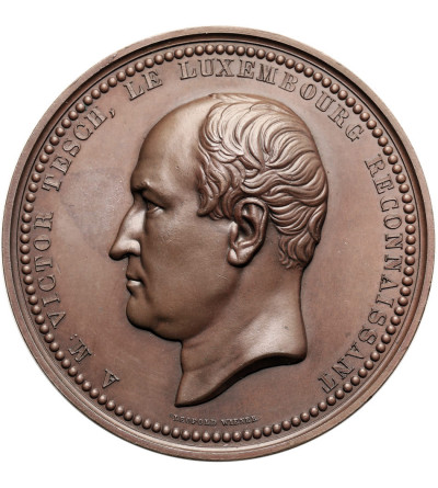 Luxembourg, William III (1849-1890). Medal 1858 commemorating the opening of the railway line in Luxembourg, Victor Tesch