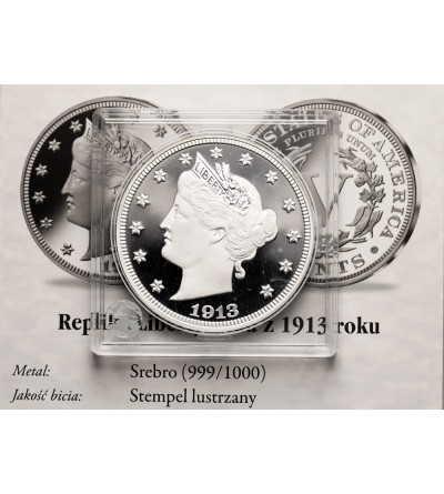 USA. Replika Liberty Head z 1913 roku