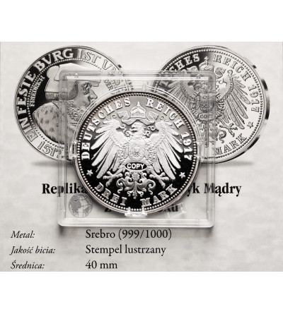 Niemcy, Saksonia. Replika 3 Marki, Fryderyk Mądry z 1917 roku