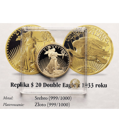 USA. Replika 20 dolarów Double Eagle z 1933 roku