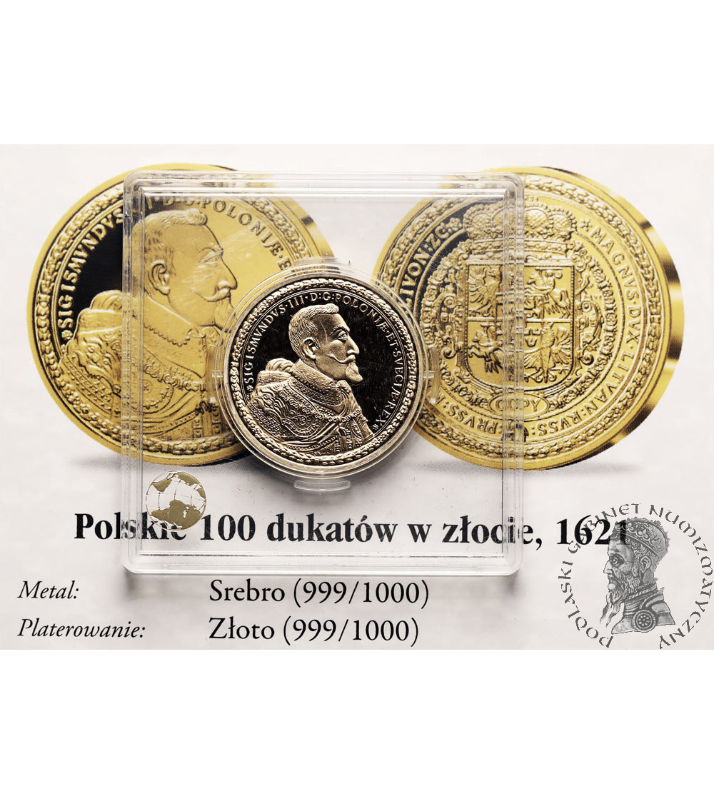 Poland. Replica of the Polish 100 Ducat Gold coin from 1621