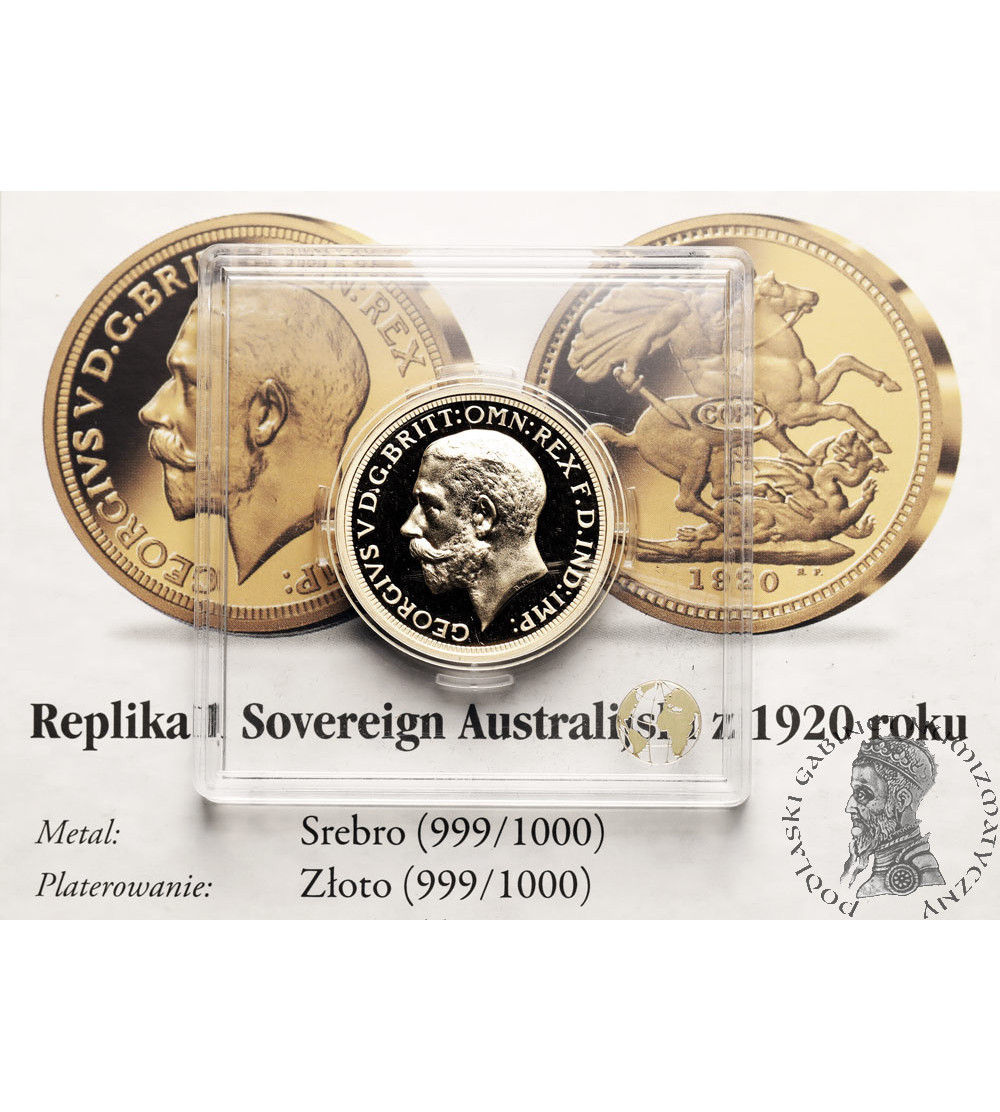 Australia. Replika 1 Sovereign Australijski z 1920 roku