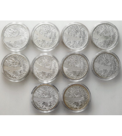 Poland. Collection of medals “Great Battles of the Poles”, 10 pcs, Treasury of the Polish Mint, Ag 925