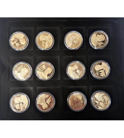 Poland. Collection “Great Poles Distinguished for Independence,” 24 pcs, National Treasury, Gold-plated medals