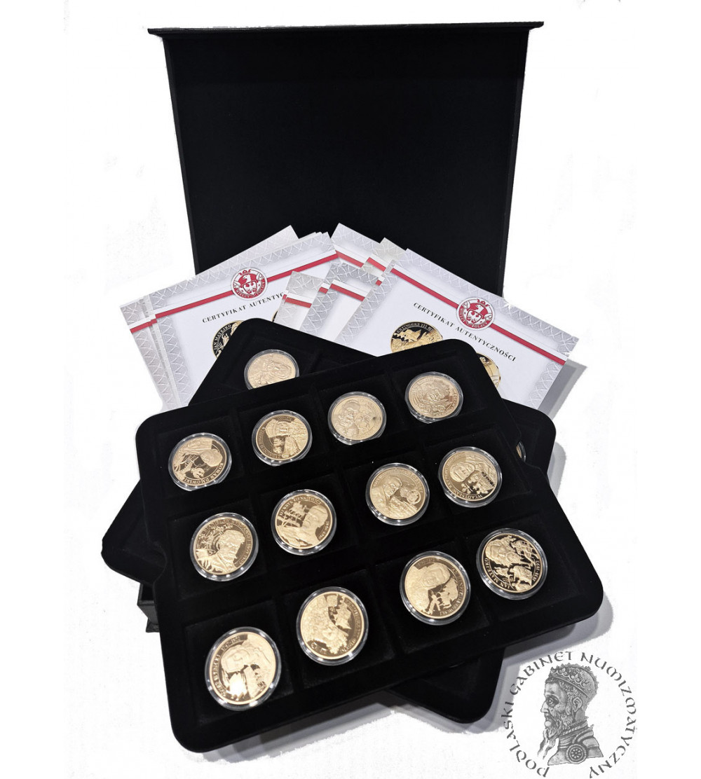 Poland. Collection “Great Poles Distinguished for Independence,” 24 pcs, National Treasury, Gold-plated medals
