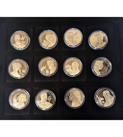Poland. Collection “Great Poles Distinguished for Independence,” 24 pcs, National Treasury, Gold-plated medals