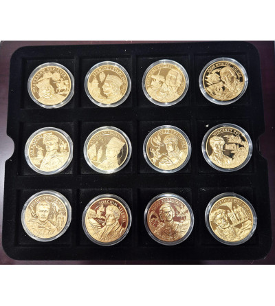 Poland. Collection “Great Poles Distinguished for Independence,” 24 pcs, National Treasury, Gold-plated medals