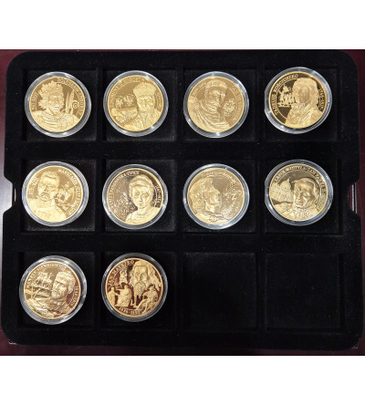 Poland. Collection “Great Poles Distinguished for Independence,” 10 pcs, National Treasury, Gold-plated medals