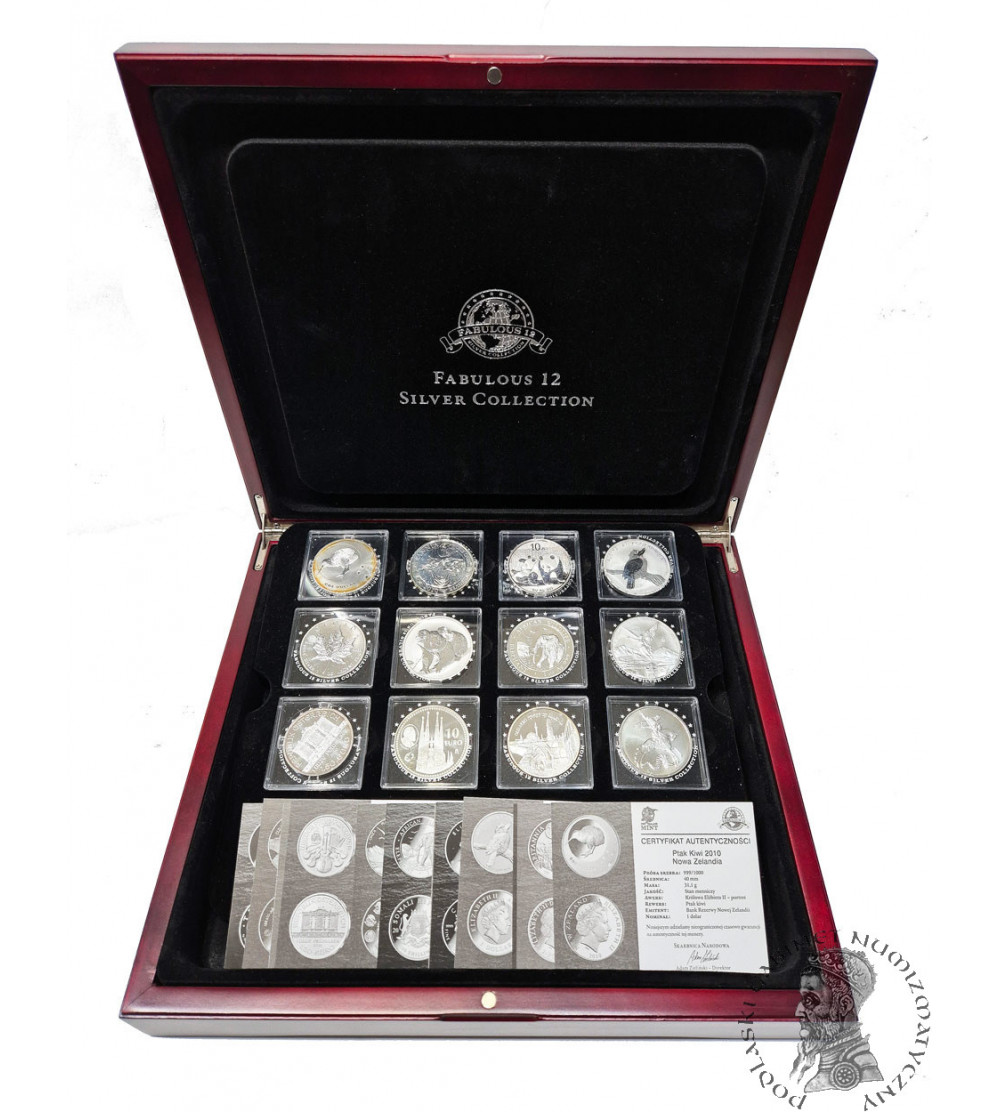 ,, Fabulous 12 Silver Collection " 12 sztuk, Oz .999 (12 x 1 Oz czystego srebra)