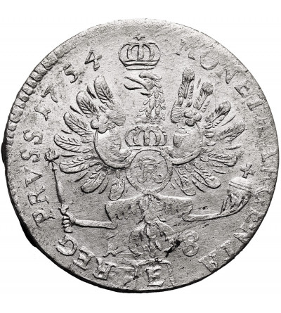 Prusy Wschodnie. Fryderyk II, Wielki 1740-1786. Ort / 18 groszy 1754 E, Królewiec