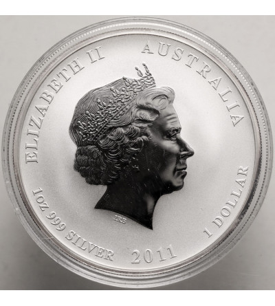 Australia. 1 Dolar 2011 P, Rok Królika, 1 Oz Ag .999