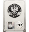 Polska. 20 złotych 2008, Sokół wędrowny - GCN ECC PR 69