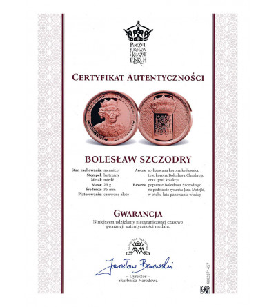 Polska. Medal Bolesław Szczodry, Kolekcja: ,,Poczet Królów i Książąt Polskich"