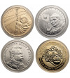 Poland. Set of 4 medals: Saint John Paul II X 2, Head of State Józef Piłsudski and Polish Coronation Insignia - Crown