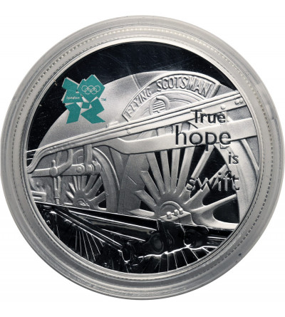 Great Britain. 5 Pounds 2009, ,,Flying Scotsman", XXX Olympic Games, London 2012, Sterling Silver