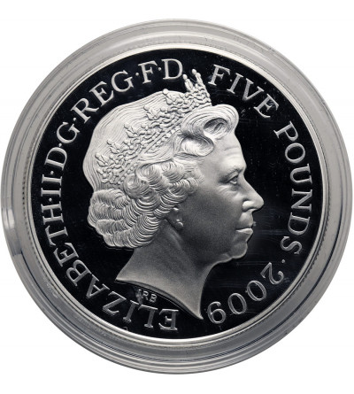 Great Britain. 5 Pounds 2009, Globe Theatre, XXX Olympic Games, London 2012, Sterling Silver