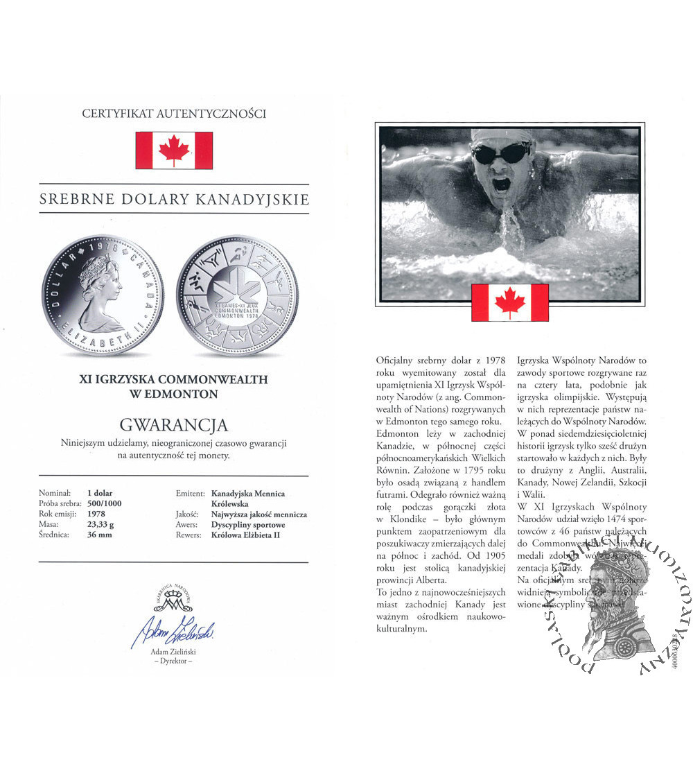 Canada, Elizabeth II (1952-2022). 1 Dollar 1978, 1978 Commonwealth Games, Edmonton