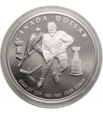 Canada, Elizabeth II (1952-2022). 1 Dollar 1993, 100th anniversary of the Stanley Cup