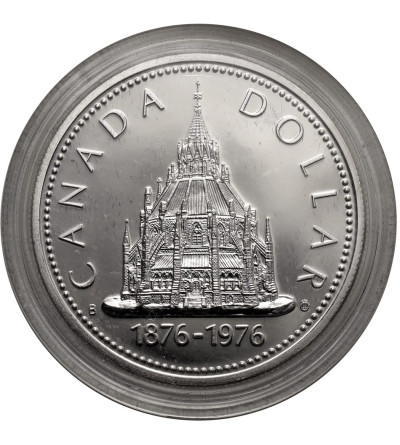 Kanada, Elżbieta II (1952-2022). 1 dolar 1976, 100-lecie Biblioteki Parlamentarnej w Ottawie