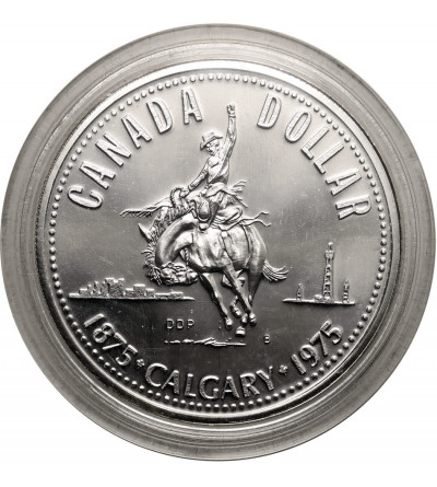 Kanada, Elżbieta II (1952-2022). 1 dolar 1975, 100-lecie miasta Calgary, Kolekcja: ,,Srebrne dolary kanadyjskie"