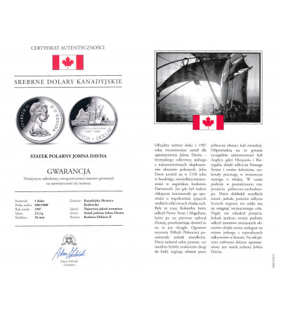 Canada, Elizabeth II (1952-2022). 1 Dollar 1987, 400th anniversary of the discovery of the Davis Strait