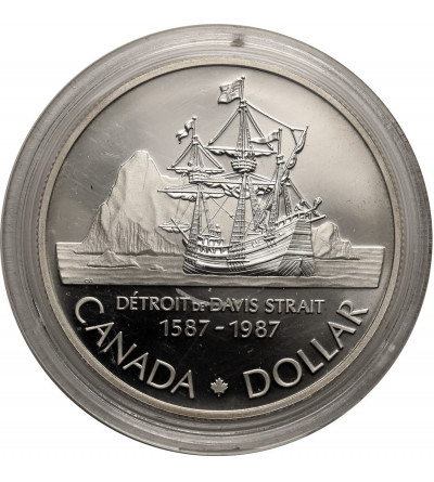 Canada, Elizabeth II (1952-2022). 1 Dollar 1987, 400th anniversary of the discovery of the Davis Strait
