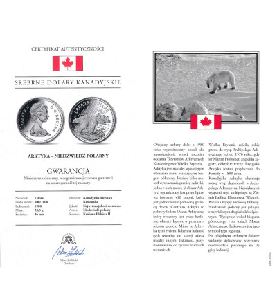 Kanada, Elżbieta II (1952-2022). 1 dolar 1980, 100 rocznica powstania Terytoriów Arktycznych