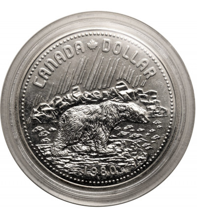 Canada, Elizabeth II (1952-2022). 1 Dollar 1980, 100th anniversary of the Arctic Territories