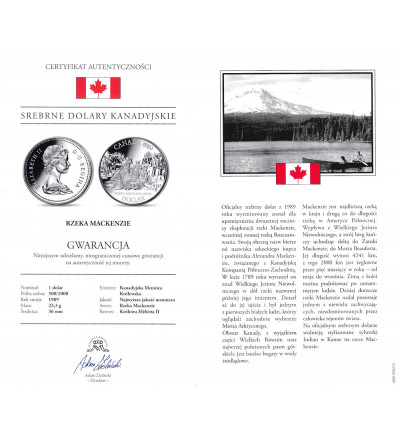 Canada, Elizabeth II (1952-2022). 1 Dollar 1989, Mackenzie River, Collection: “Canadian Silver Dollars”