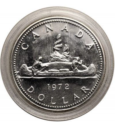 Kanada, Elżbieta II (1952-2022). 1 dolar 1972, Indiańskie kanoe, Kolekcja: ,,Srebrne dolary kanadyjskie"