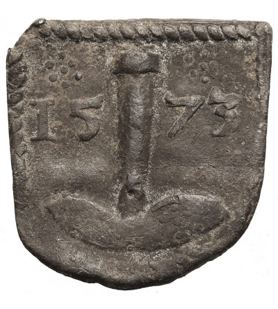 Polska, Bezkrólewie, Żeton miejski 1573, za dzień pracy, Gdańsk