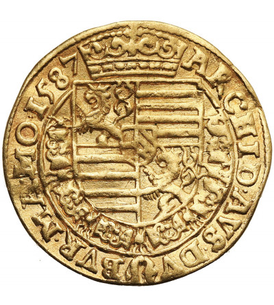 Austria / Czechy-Bohemia, (Święte Cesarstwo Rzymskie). Rudolf II, 1576-1612. Dukat 1587, Praga