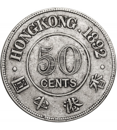 Hong Kong, Victoria (1842-1901). 50 Cents 1892
