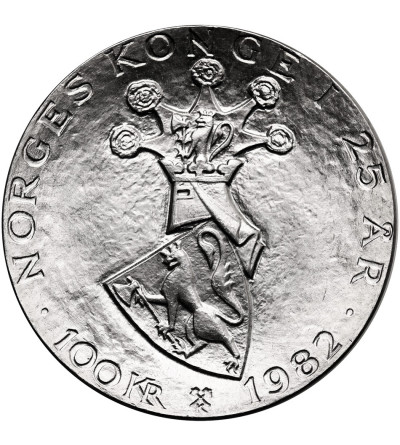 Norwegia, Olaf V (1957-1991). 100 koron 1982 upamiętniające 25 rocznicę panowania króla Olafa V