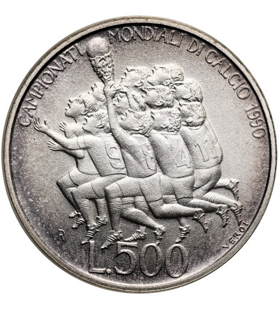 San Marino. 500 Lire 1990, World Cup Soccer Championship Games