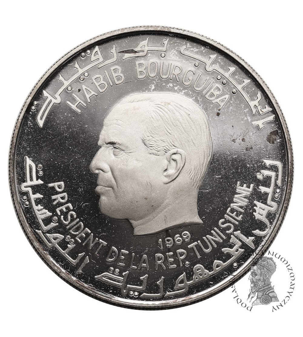 Tunezja. 1 dinar 1969 NI, Wergiliusz - Seria poświęcona historii Tunezji