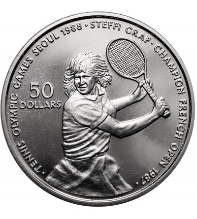 Niue. 50 dolarów 1987, Steffi Graf, Seria: 1988, Letnie Igrzyska Olimpijskie, Seul