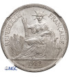 Indochiny Francuskie. 1 Piastre 1922 H, mennica Heaton - NGC MS 61