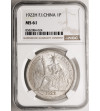 Indochiny Francuskie. 1 Piastre 1922 H, mennica Heaton - NGC MS 61