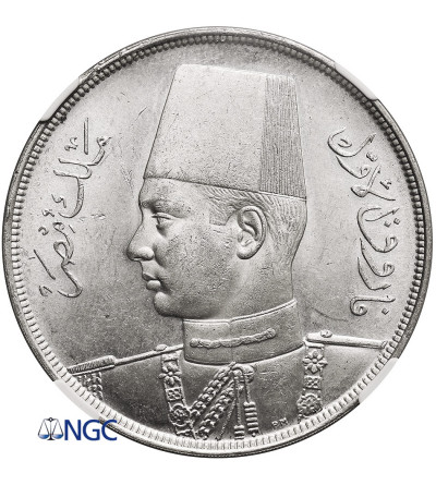 Egipt, Farouk I (1936-1952). 20 Piastres, AH 1358 / 1939 AD - NGC MS 63