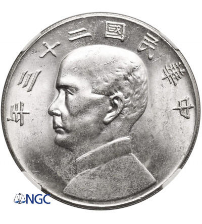 China, Republic. Junk Dollar, YR 23 (1934) - NGC MS 62