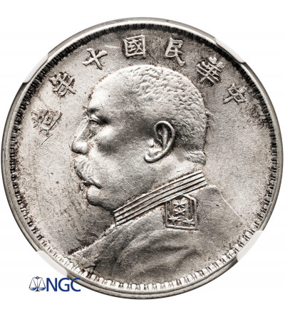 China, Republic. Dollar Year 10 (1921), Yuan Shih Kai Dollar - NGC MS 63