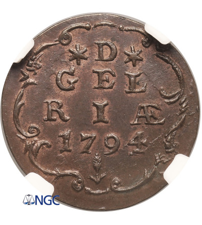 Netherlands, Province Geldern / Gelderland (1581-1795). Duit 1794, Harderwijk Mint - NGC MS 63 BN