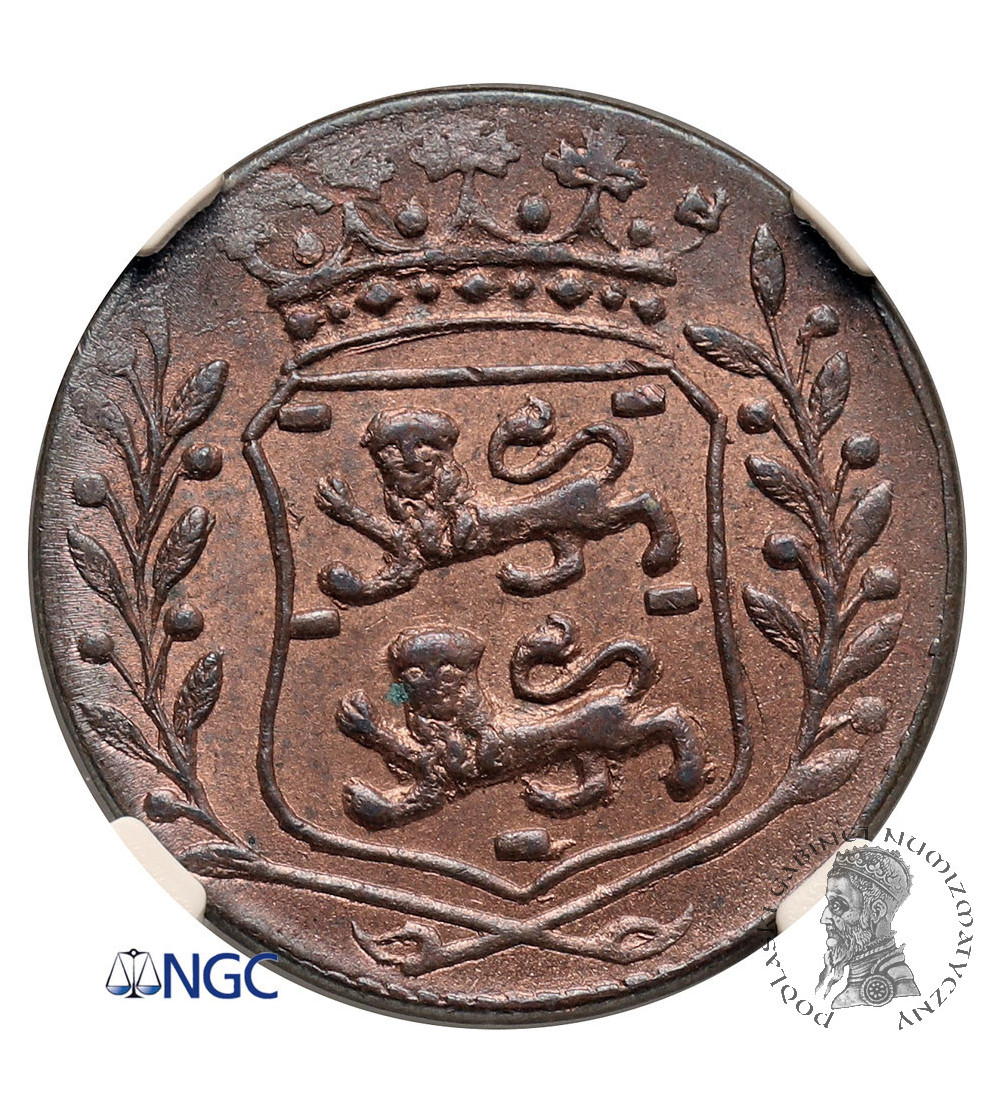 Netherlands, Province West Friesland (1581-1795). 1 Duit 1780 - NGC MS 64 RB Top Pop!!!