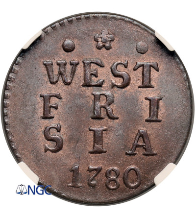 Netherlands, Province West Friesland (1581-1795). 1 Duit 1780 - NGC MS 64 RB Top Pop!!!