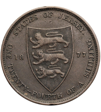 Jersey, Victoria (1837-1901). 1/24 Shilling 1877 H