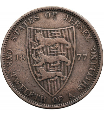 Jersey, Victoria (1837-1901). 1/12 Shilling 1877 H